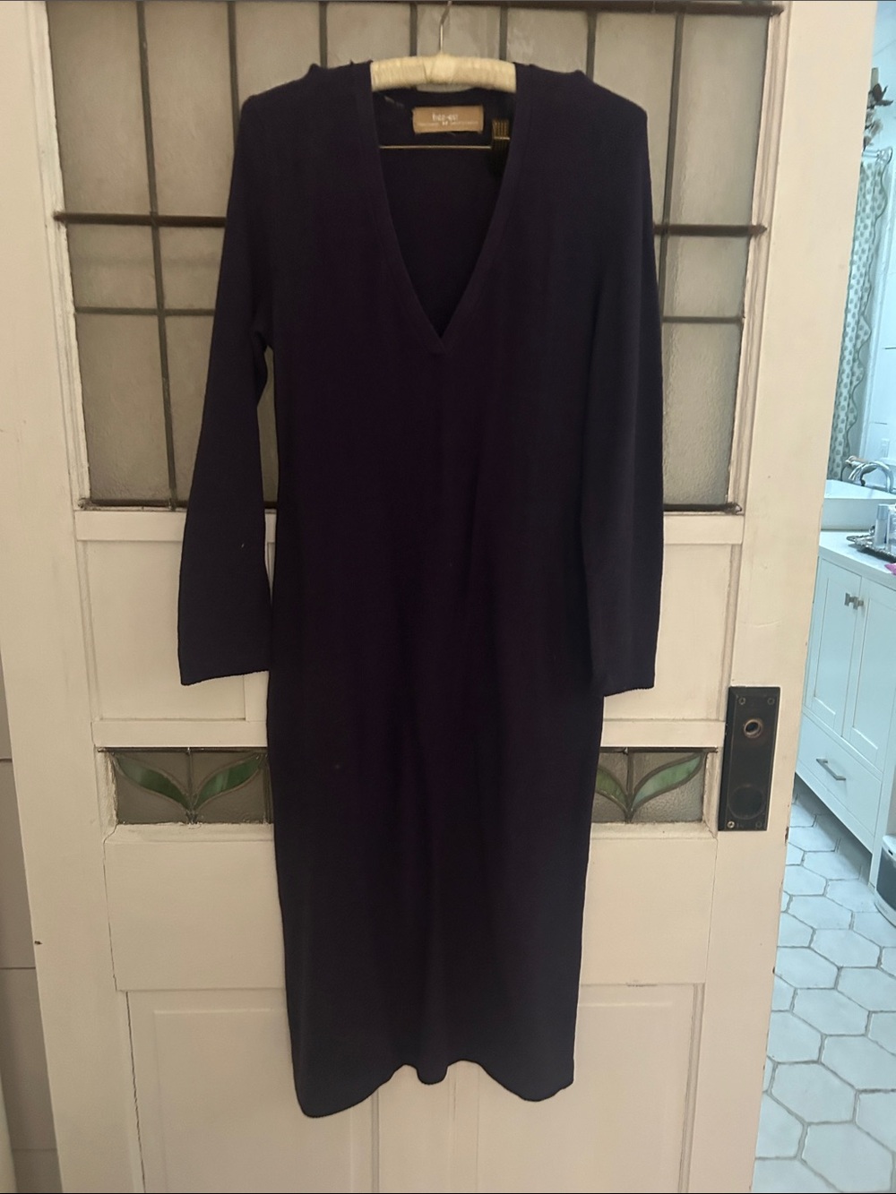 Freeest from free people..Classic V-Neck Long Sleeve Dress in Deep Navy